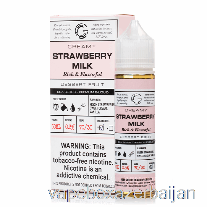 Vape Smoke Strawberry Milk - BSX Series - 60mL 0mg